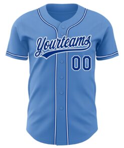 Alternative view of Custom Powder Blue Royal-White Authentic Baseball Jersey