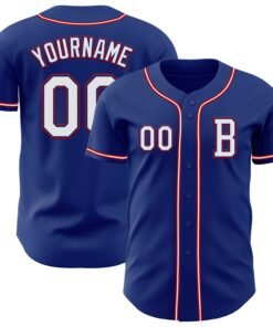 Custom Royal White-Red Authentic Baseball Jersey