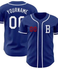 Custom Royal White-Red Authentic Baseball Jersey