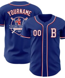 Custom Royal White-Red Authentic Baseball Jersey