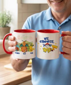 Alternative view of Personalized We Choose You Dad Mug, Father's Day Gift For Him, Custom Birthday Pokedad Mug, Pokemon Dad, Custom Anime Characters