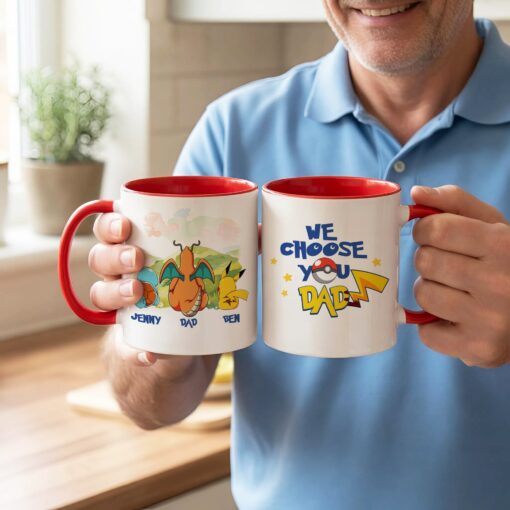 Personalized We Choose You Dad Mug, Father's Day Gift For Him, Custom Birthday Pokedad Mug, Pokemon Dad, Custom Anime Characters - Image 2