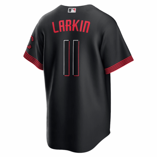 Barry Larkin 11 Cincinnati Reds 2023 City Connect Men Jersey - Black - Image 2