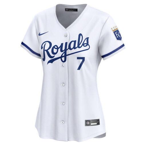 Bobby Witt Jr. 7 Kansas City Royals Women Home Limited Player Jersey - White - Image 2