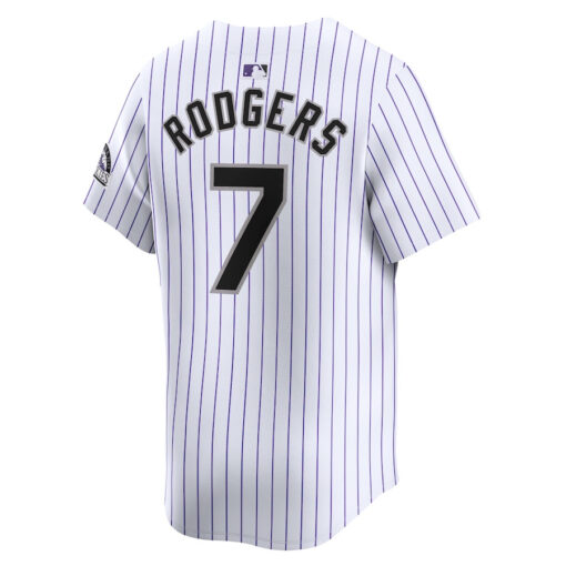 Brendan Rodgers 7 Colorado Rockies Home Limited Player Men Jersey - White - Image 3