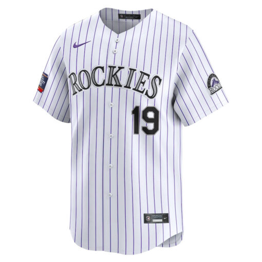 Charlie Blackmon 19 Colorado Rockies 2024 MLB World Tour Mexico City Series Home Limited Jersey - White - Image 2