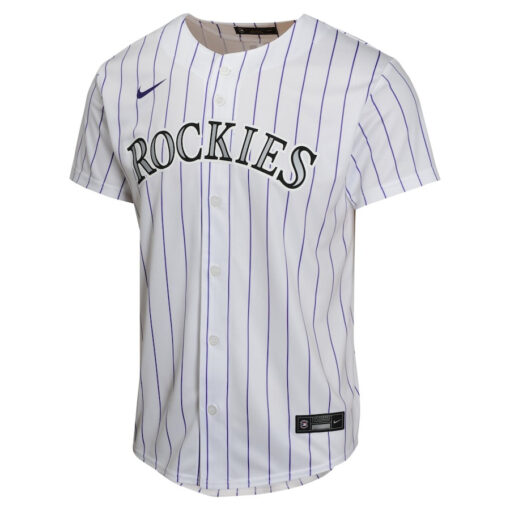 Charlie Blackmon 19 Colorado Rockies Home Game Player YOUTH Jersey - White - Image 2