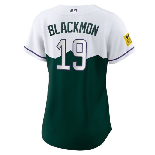 Charlie Blackmon 19 Colorado Rockies Women's City Connect Player Jersey - White/Forest Green - Image 3