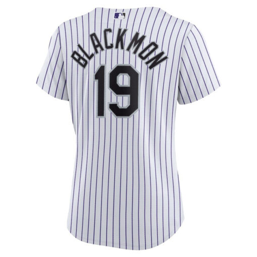 Charlie Blackmon 19 Colorado Rockies Women's Home Player Jersey - White - Image 3