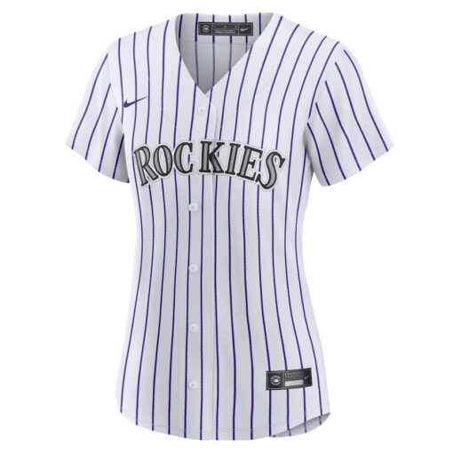 Charlie Blackmon 19 Colorado Rockies Women's Home Player Jersey - White - Image 2
