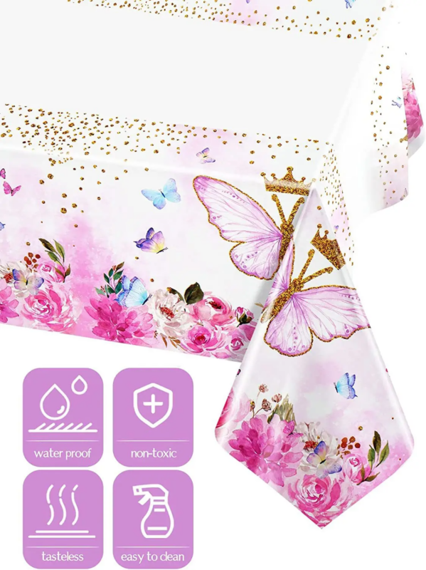 Butterfly Birthday Party Decoration Theme Tableware Set Plates Cups Napkins Backdrop Balloon Banner Girls Favors Party Supplies - Image 5