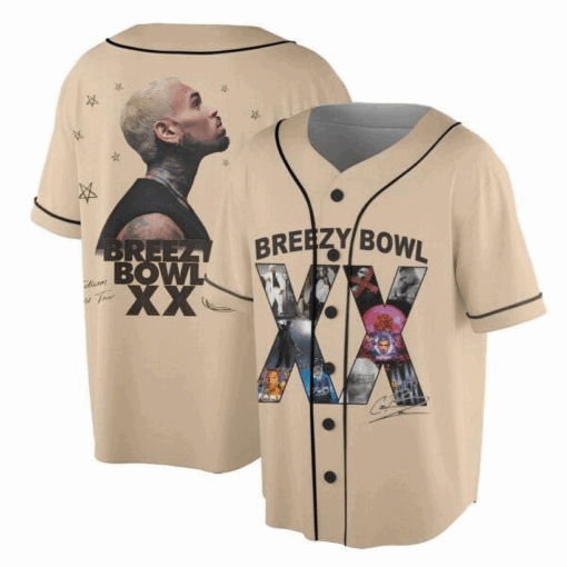 Chris Brown Tour Jersey, 2025 Chris Brown Tour Breezy Bowl XX Jersey, Chris Brown Graphic Jersey, Chris Brown Fan Gift, Chris Brown Merch - Image 3