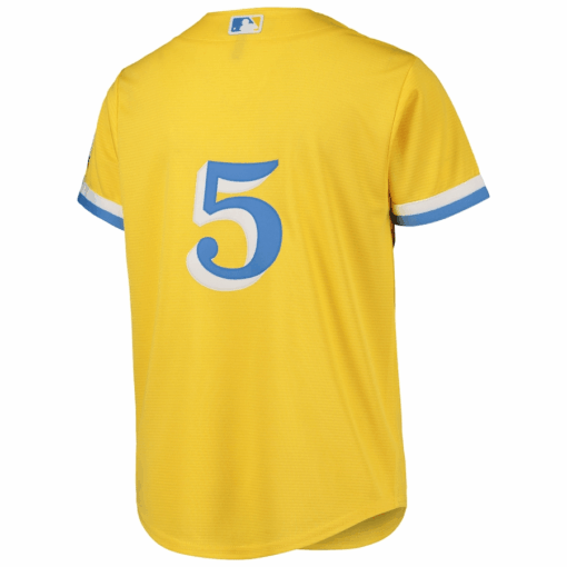 Enrique Hernandez 5 Boston Red Sox Youth City Connect Jersey - Gold - Image 2
