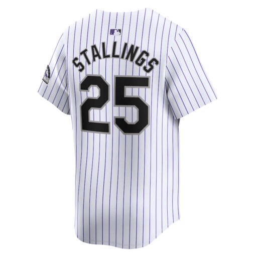 Jacob Stallings 25 Colorado Rockies Home Limited Player Men Jersey - White - Image 3