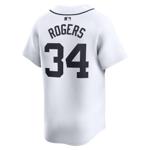 Jake Rogers 34 Detroit Tigers Home Limited Player Men Jersey - White - Image 3