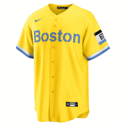 J.D. Martinez 28 Boston Red Sox City Connect Jersey - Gold/Light Blue - Image 2