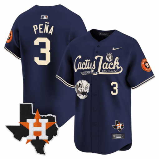Jeremy Pena 3 Houston Astros Cactus Jack Foundation Fall Classic Limited Jersey - Men - Image 3