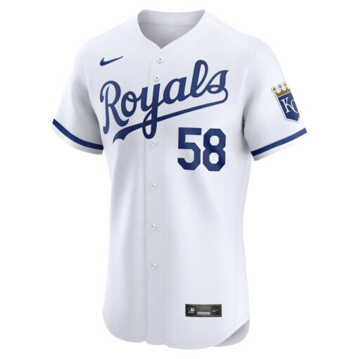 John McMillon 58 Kansas City Royals Home Elite Player Men Jersey - White - Image 2