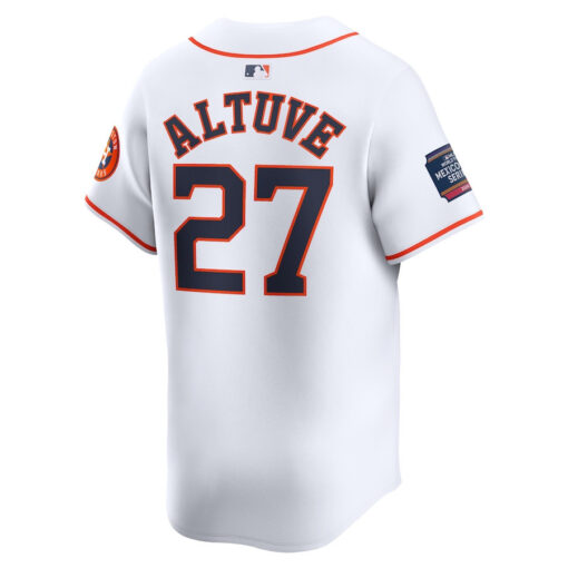 Jose Altuve 27 Houston Astros 2024 MLB World Tour Mexico City Series Home Limited Jersey - White - Image 3