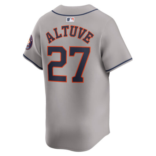 Jose Altuve 27 Houston Astros Away Limited Player Men Jersey - Gray - Image 3