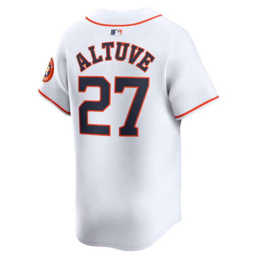 Jose Altuve 27 Houston Astros Home Limited Player Men Jersey - White - Image 3