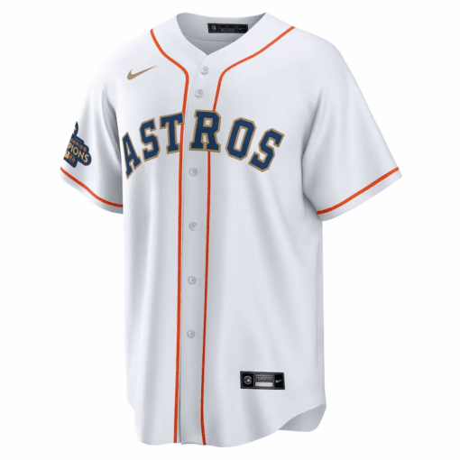 Jose Altuve 27 Houston Astros White/Gold 2023 Gold Collection Men Jersey - Image 2
