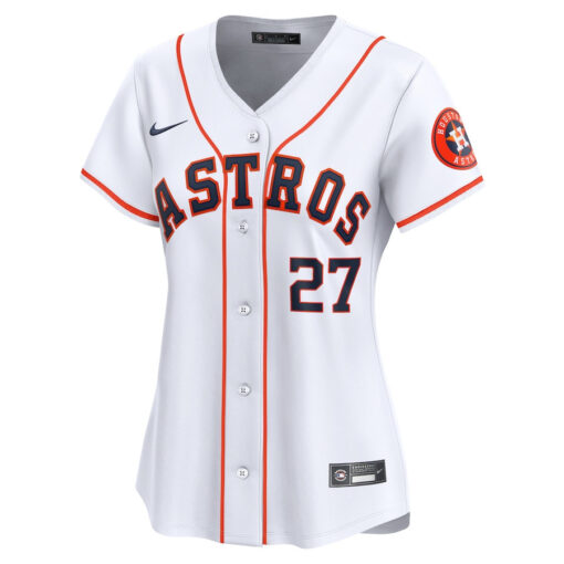 Jose Altuve 27 Houston Astros Women's Home Limited Player Jersey - White - Image 2