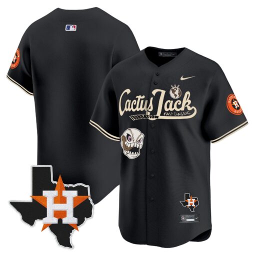 Justin Verlander 35 Houston Astros Cactus Jack Foundation Fall Classic Black Limited Jersey - Men - Image 2