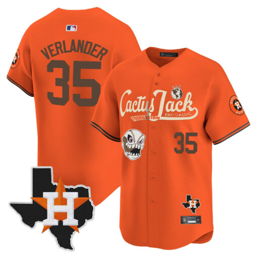 Justin Verlander 35 Houston Astros Cactus Jack Foundation Fall Classic Limited Jersey - Men - Image 4