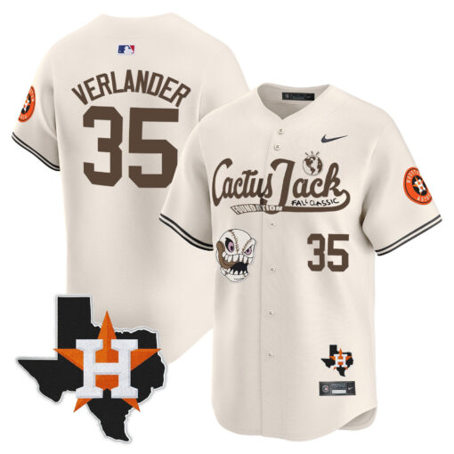 Justin Verlander 35 Houston Astros Cactus Jack Foundation Fall Classic Limited Jersey - Men - Image 2