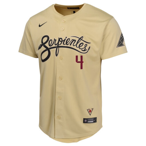 Ketel Marte 4 Arizona Diamondbacks City Connect Limited YOUTH Jersey - Sand - Image 2