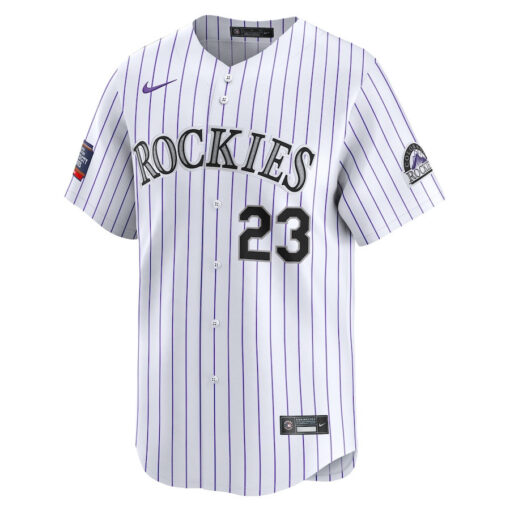 Kris Bryant 23 Colorado Rockies 2024 MLB World Tour Mexico City Series Home Limited Jersey - White - Image 2