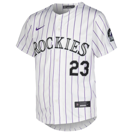 Kris Bryant 23 Colorado Rockies Home Limited Player YOUTH Jersey - White - Image 2