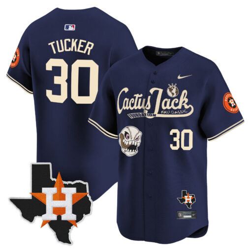 Kyle Tucker 30 Houston Astros Cactus Jack Foundation Fall Classic Limited Jersey - Men - Image 3