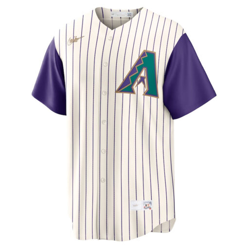 Luis Gonzalez 20 Arizona Diamondbacks Alternate Cooperstown Collection Men Jersey - Cream/Purple - Image 2