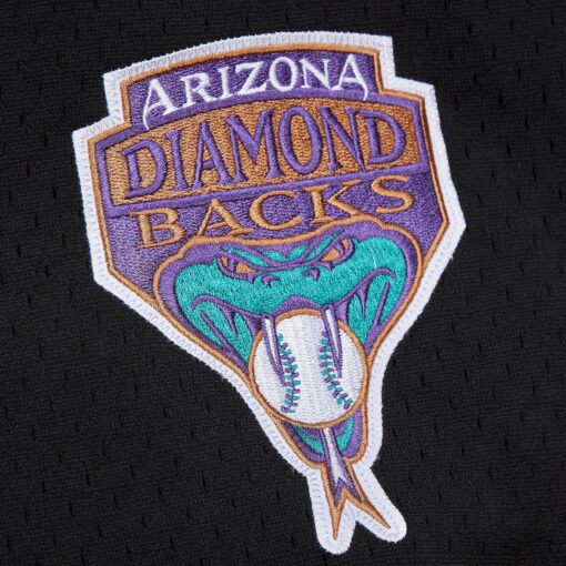 Men's Arizona Diamondbacks Randy Johnson Mitchell & Ness Black Cooperstown Collection Mesh Batting Practice Button-Up Jersey - Image 4