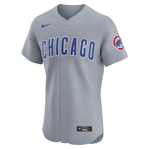 Men's Chicago Cubs Gray Road Vapor Premier Elite Patch Jersey - Image 2