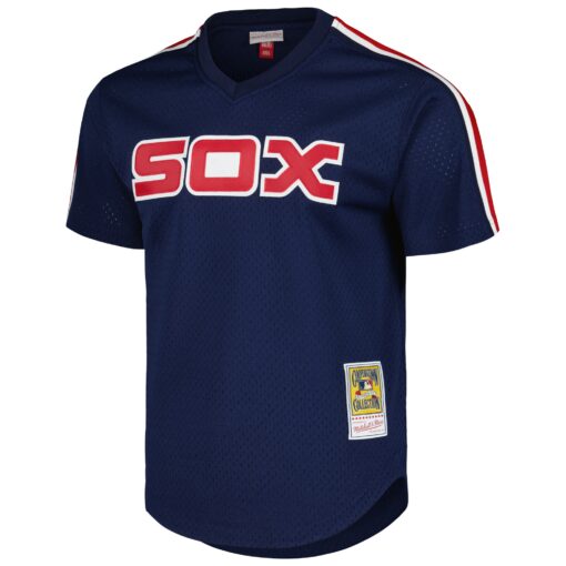 Men's Chicago White Sox Carlton Fisk Mitchell & Ness Navy 1983 Cooperstown Collection Mesh Batting Practice Jersey - Image 2