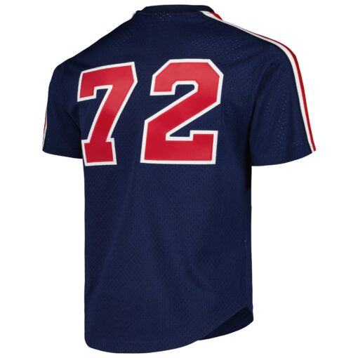 Men's Chicago White Sox Carlton Fisk Mitchell & Ness Navy 1983 Cooperstown Collection Mesh Batting Practice Jersey - Image 3