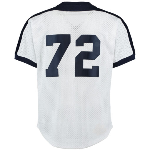 Men's Chicago White Sox Carlton Fisk Mitchell & Ness White Cooperstown Mesh Batting Practice Jersey - Image 3