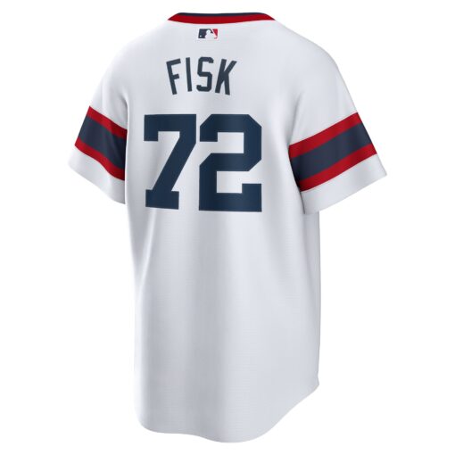 Men's Chicago White Sox Carlton Fisk White Home Cooperstown Collection Team Player Jersey - Image 3