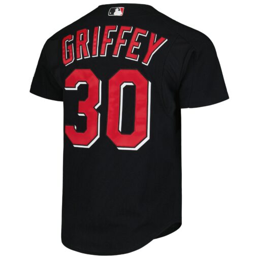 Men's Cincinnati Reds Ken Griffey Jr. Mitchell & Ness Black Cooperstown Collection Mesh Batting Practice Jersey - Image 3