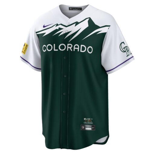 Men's Colorado Rockies Charlie Blackmon Green City Connect Player Jersey - Image 2