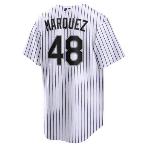 Men's Colorado Rockies German Marquez White Home Jersey - Image 3