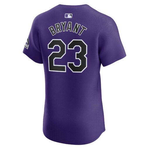 Men's Colorado Rockies Kris Bryant Purple Alternate Elite Player Jersey - Image 3