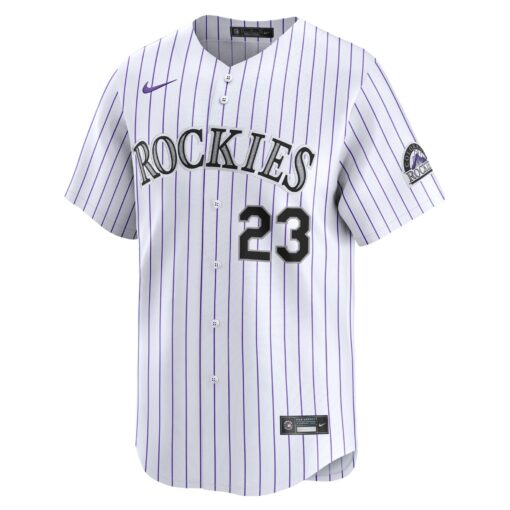 Men's Colorado Rockies Kris Bryant White Home Limited Player Jersey - Image 2