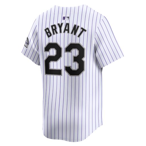 Men's Colorado Rockies Kris Bryant White Home Limited Player Jersey - Image 3