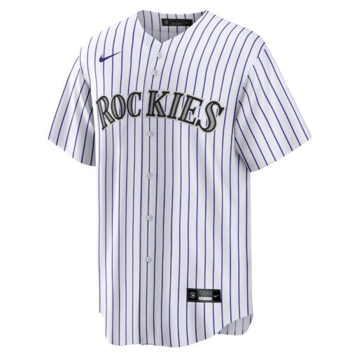 Men's Colorado Rockies Kris Bryant White/Purple Player Jersey - Image 2