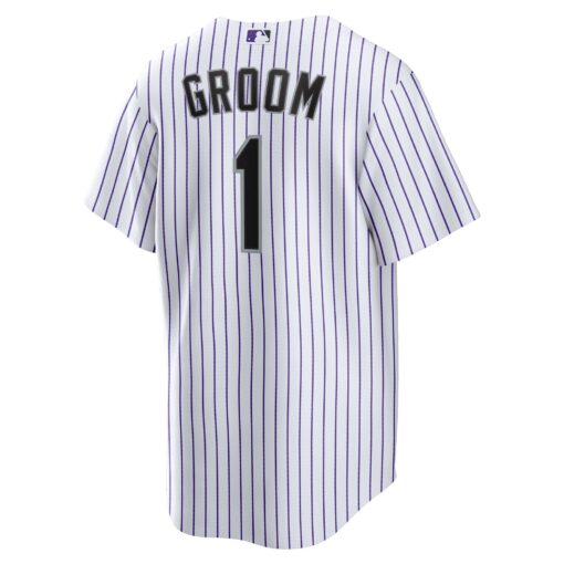 Men's Colorado Rockies White #1 Groom Home Jersey - Image 3
