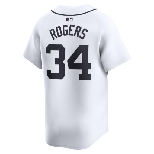 Men's Detroit Tigers Jake Rogers White Home Limited Player Jersey - Image 3